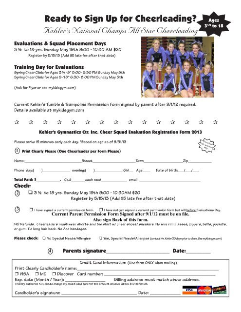 Ready To Sign Up For Cheerleading Kehler S Gymnastics Center