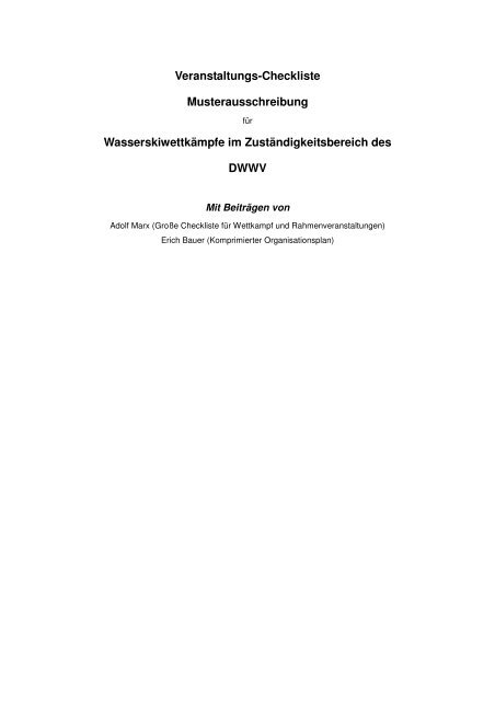 Checkliste Veranstaltung DWWV.pdf - Deutscher Wasserski