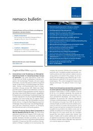 remaco bulletin - Remaco AG