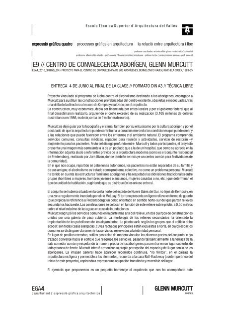 E9 // CENTRO DE CONVALECENCIA ABORÃGEN, GLENN MURCUTT