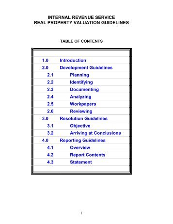 IRS Real Property Valuation Guidelines - AppraiserValues.com