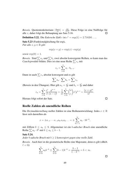 Skript zur Vorlesung Analysis 1 im SS2011 - Johannes Gutenberg ...