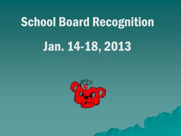 School Board Recognition Jan. 14-18, 2013 - Chamberlain School