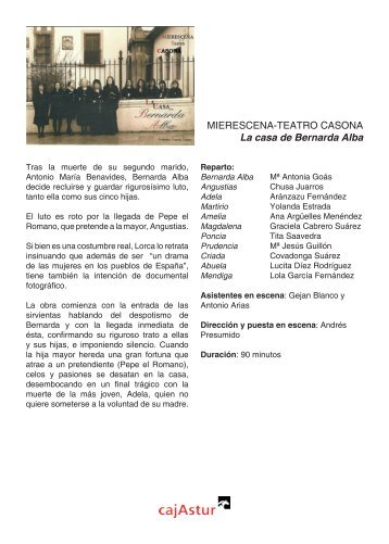 MIERESCENA-TEATRO CASONA La casa de Bernarda ... - Cajastur