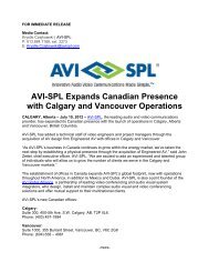 AVI-SPL Expands Canadian Presence with Calgary and Vancouver ...