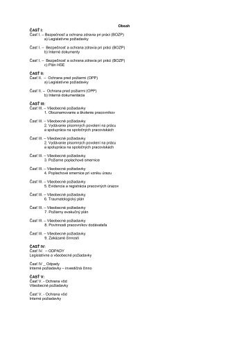 Časť I. – Bezpečnosť a ochrana zdravia pri práci (BOZP) - Slovnaft