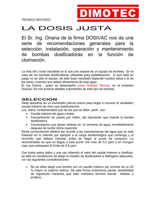 TCNICO INVITADO - Dimotec