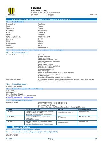 Toluene 10.0. rev. (pdf, 303 kB) - Slovnaft