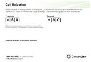 Call Rejection (English) - CenturyLink