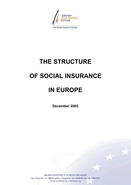 Calendrier Cnavts 2023 The Structure Of Social Insurance In Europe - Esip