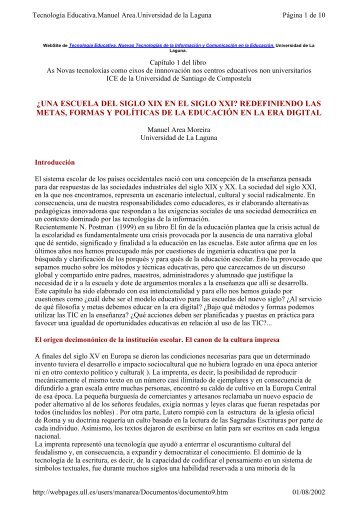 Â¿una escuela del siglo xix en el siglo xxi? redefiniendo las metas ...