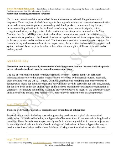 HAIR STYLING PATENTS FOR 2006 - Patent and Intellectual ...