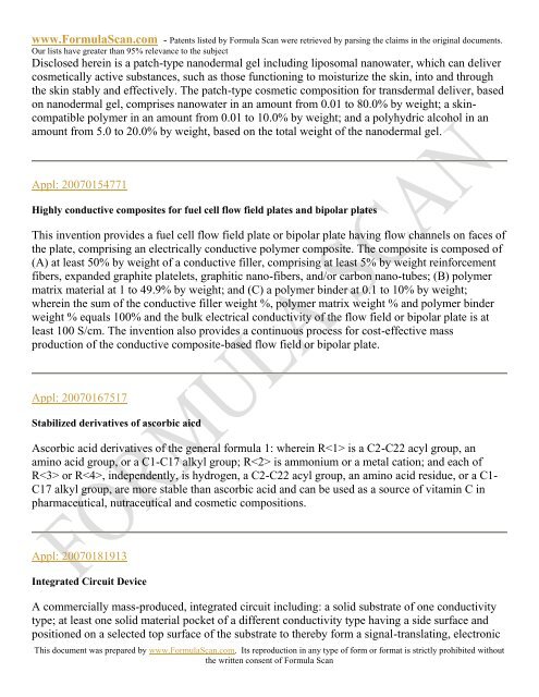 HAIR STYLING PATENTS FOR 2006 - Patent and Intellectual ...