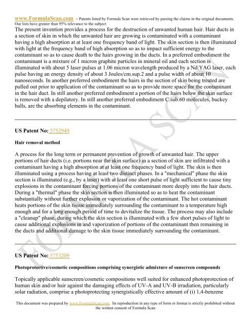 HAIR STYLING PATENTS FOR 2006 - Patent and Intellectual ...