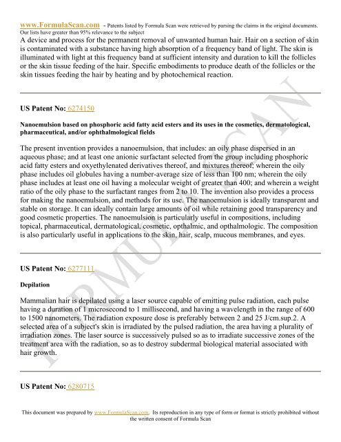 HAIR STYLING PATENTS FOR 2006 - Patent and Intellectual ...