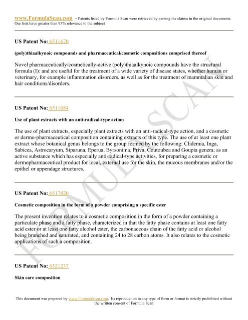 HAIR STYLING PATENTS FOR 2006 - Patent and Intellectual ...