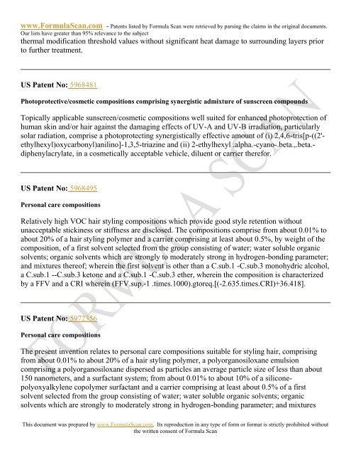 HAIR STYLING PATENTS FOR 2006 - Patent and Intellectual ...