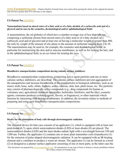 HAIR STYLING PATENTS FOR 2006 - Patent and Intellectual ...