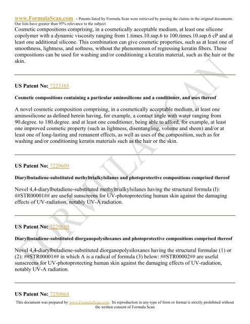 HAIR STYLING PATENTS FOR 2006 - Patent and Intellectual ...