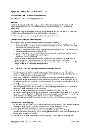 Bijlage 2 Herbeschrijving FWG bij eindbod CAO GGZ