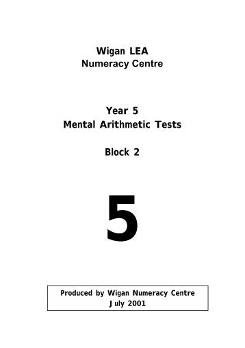 Year Five Mental Arithmetic Test 1 - Wigan Schools Online