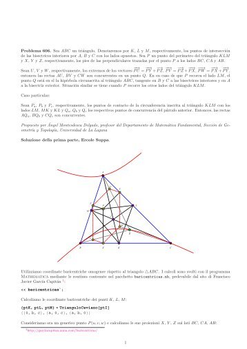 Problema 606. Sea ABC un triÃ¡ngulo. Denotaremos por ... - ESuppa.it