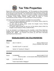 (DOUGLAS COUNTY) TAX TITLE PROPERTIES