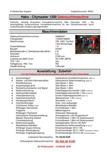 Hako - Citymaster 1200 Gebrauchtmaschine