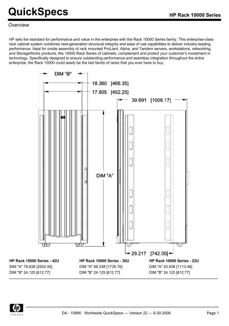 Hp Rack 10000 Series Datasheet Epoka