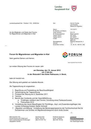 Forum fÃ¼r Migrantinnen und Migranten in Kiel - Migranten-Forum Kiel