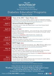 Diabetes Education*Programs - Winthrop University Hospital
