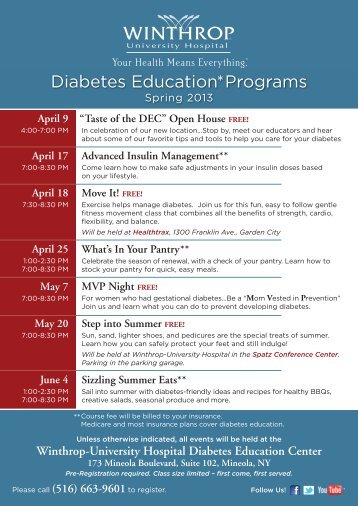 Diabetes Education*Programs - Winthrop University Hospital