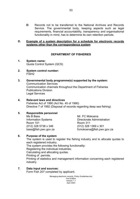 managing electronic records in governmental bodies - National ...