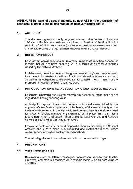 managing electronic records in governmental bodies - National ...