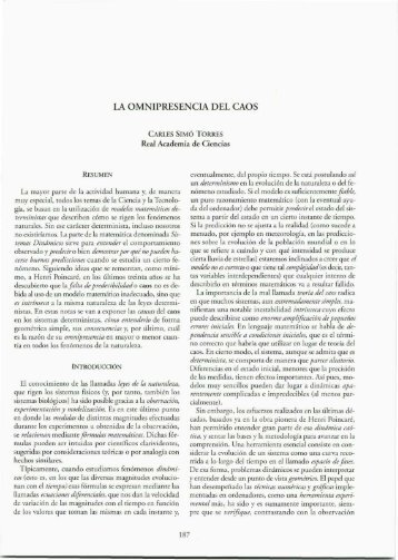 LA OMNIPRESENCIA DEL CAOS - Real Academia de Ciencias ...