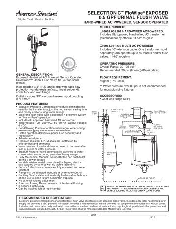 Spec Sheet - American Standard ProSite