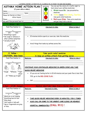 Asthma Action Plan Aafa Org