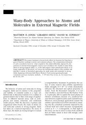 Many-Body Approaches to Atoms and Molecules in External ...