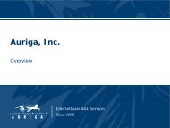 Auriga Company Overview - Auriga, Inc.