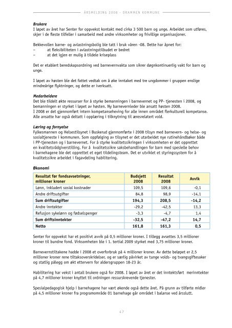 ÃƒÂ…rsmelding 2008 bystyreversjon - Drammen kommune