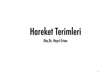 Hareket Terminolojisi 1 - Spor Bilim