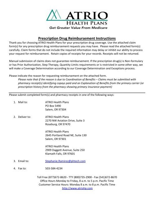 Pharmacy Claim Reimbursement Form compound Drugs