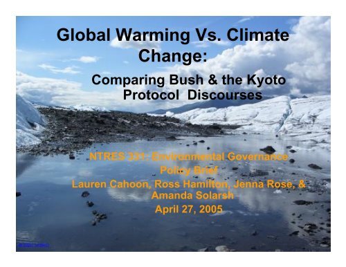 Global Warming Vs. Climate Change: - Department of Natural ...