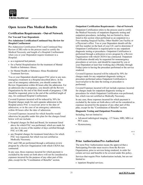 CIGNA High Deductible Health Plan (HDHP) - UCAR Finance ...