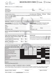 3 - 6REGISTRATION FORM Creche - Mt Buller