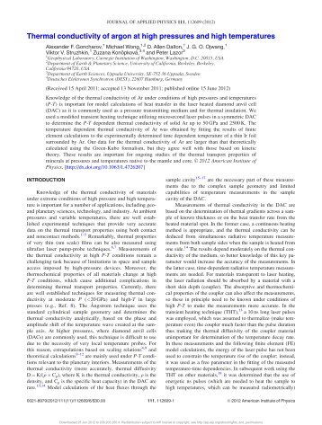 Thermal conductivity of argon at high pressures and high temperatures