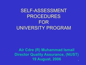 Self Assessment - National University of Science and Technology