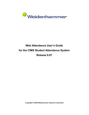 CIMS Web Attendance User's Guide