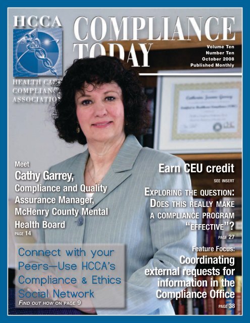 Earn CEU credit Cathy Garrey, Connect with your - Health Care ...