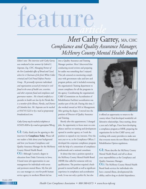 Earn CEU credit Cathy Garrey, Connect with your - Health Care ...